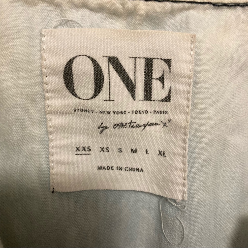 One teaspoon western distressed button down Jean denim long sleeve shirt stained - Picture 7 of 9